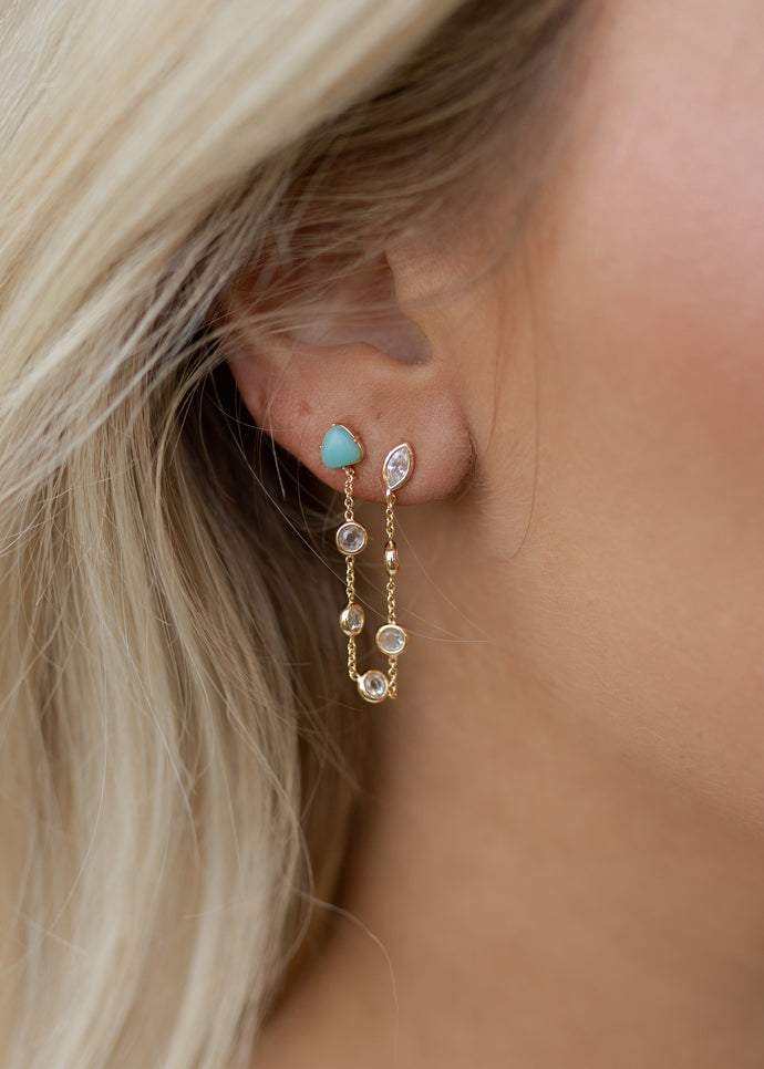 Turquoise Double Piercing Earrings
