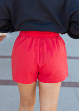 Load image into Gallery viewer, Red High Waisted Boxy Shorts
