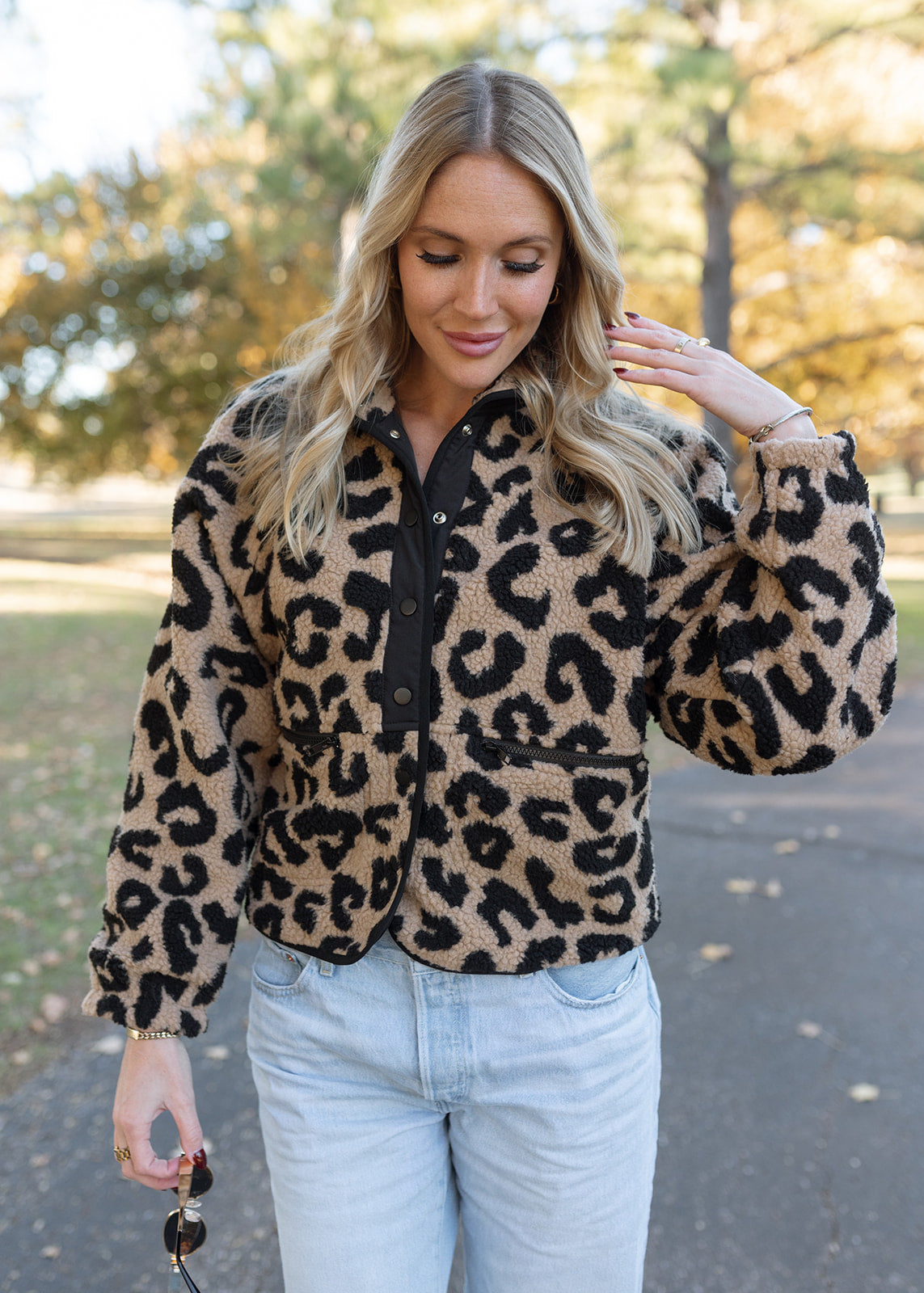 Kenzie Leopard Pattern Sherpa Jacket – The Vintage Leopard