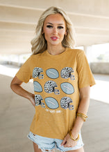 Load image into Gallery viewer, Leopard Football Helmets Vintage Gold Tee
