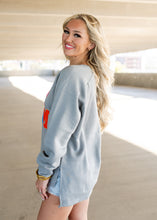 Load image into Gallery viewer, Yay Team Chenille Patch Grey Sweatshirt
