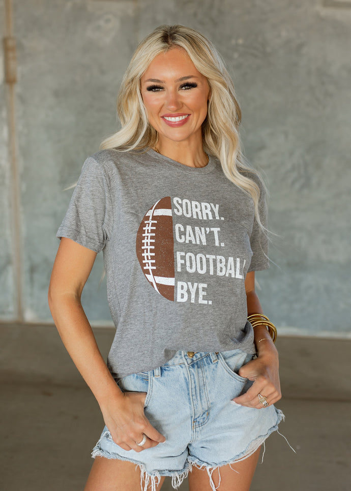 Sorry Can't Football Grey Graphic Tee