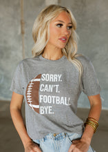 Load image into Gallery viewer, Sorry Can&#39;t Football Grey Graphic Tee
