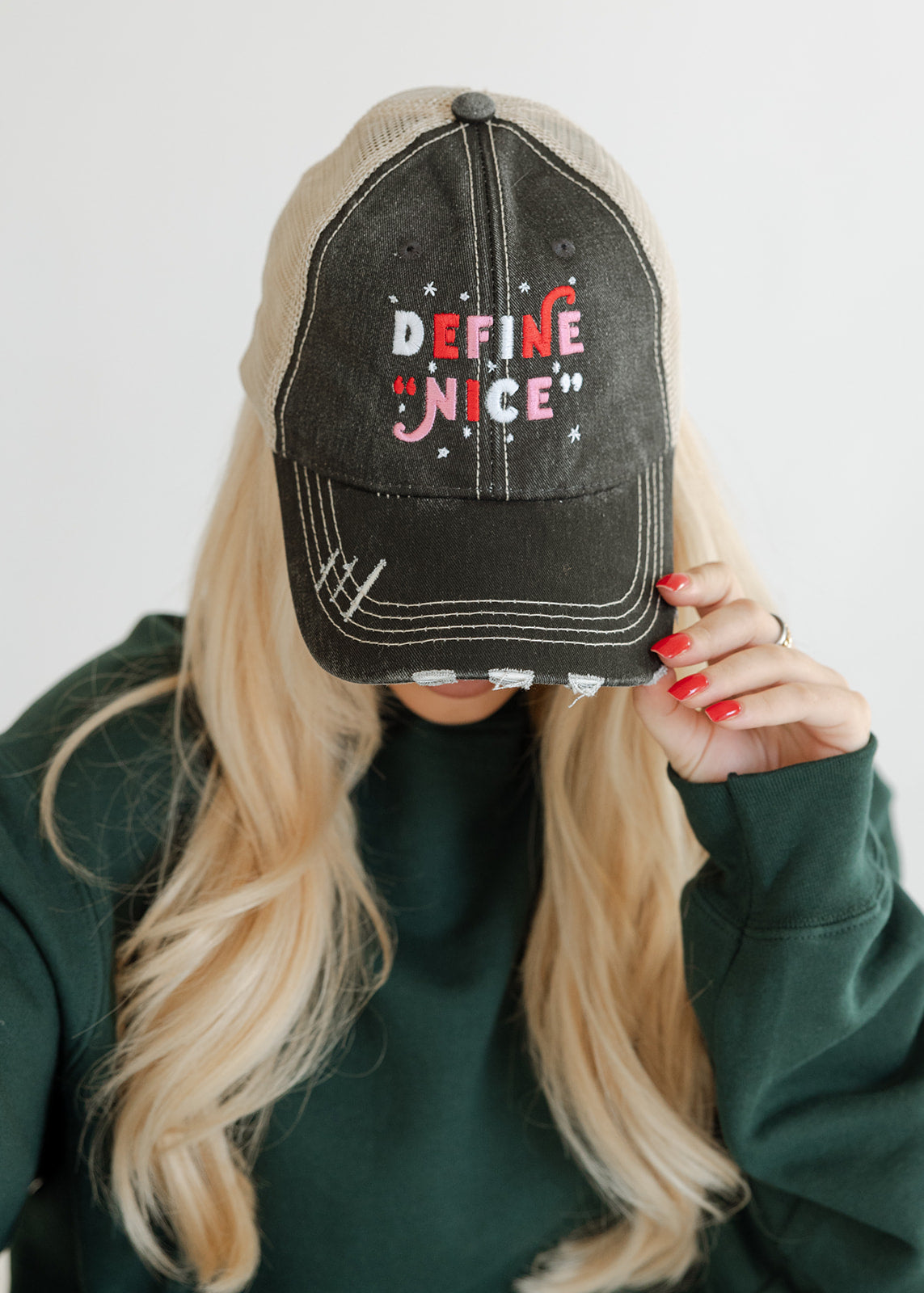 Define Nice Embroidered Trucker Cap – The Vintage Leopard