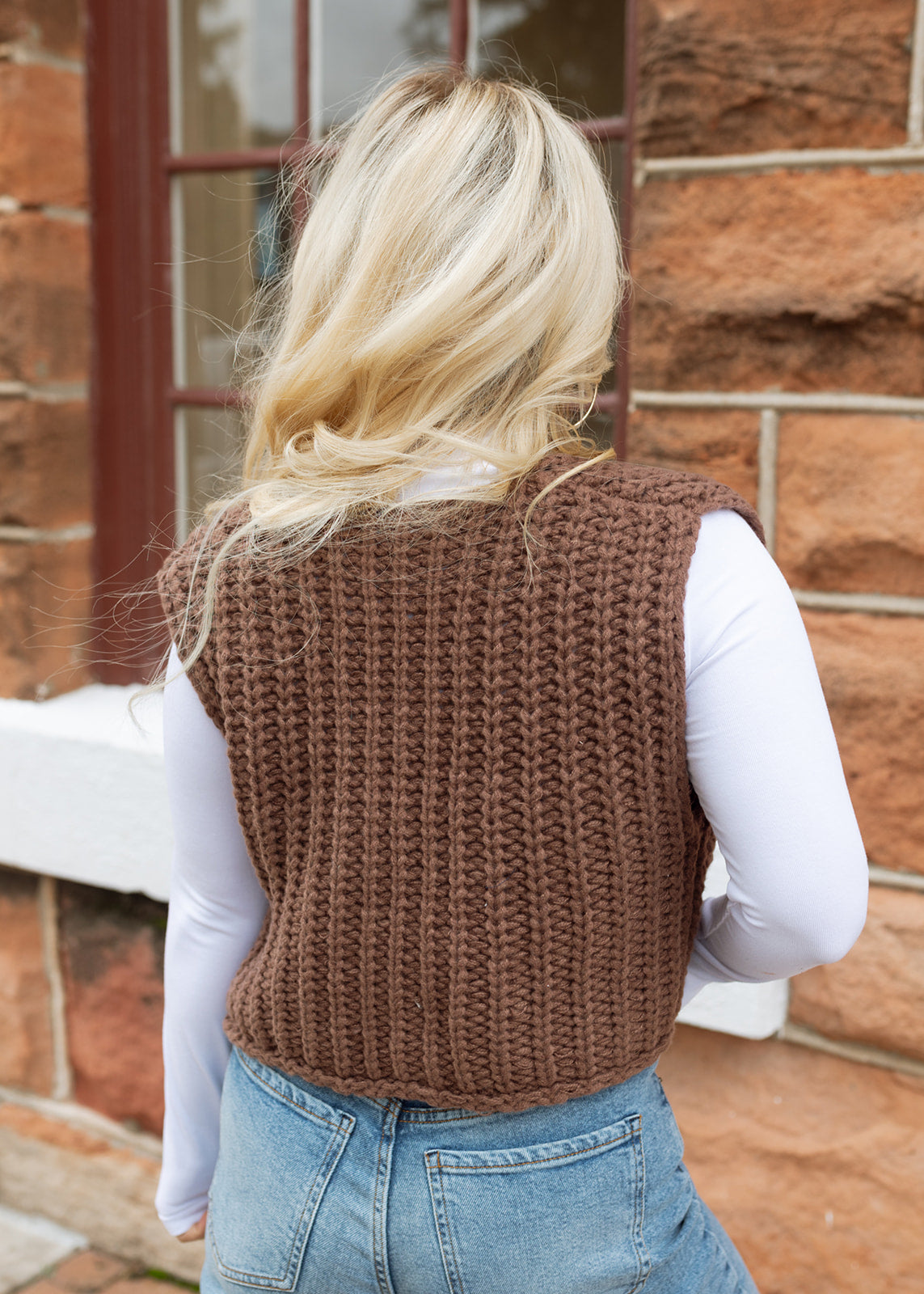 Audrey Knitted Sweater Vest - Coffee – The Vintage Leopard