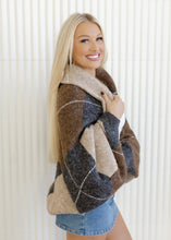 Load image into Gallery viewer, Argyle Knit Shrug Cardigan
