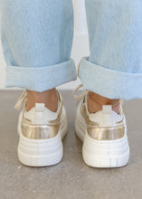 Load image into Gallery viewer, Vintage Havana Hunter Metallic Gold Platform Sneakers
