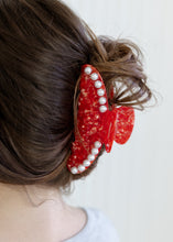 Load image into Gallery viewer, Red Pearl Acetate Claw Clip
