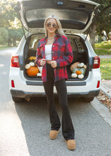 Load image into Gallery viewer, Tara Red &amp; Blue Plaid Flannel Shacket
