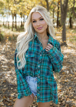Load image into Gallery viewer, Stoney Teal Plaid Flannel
