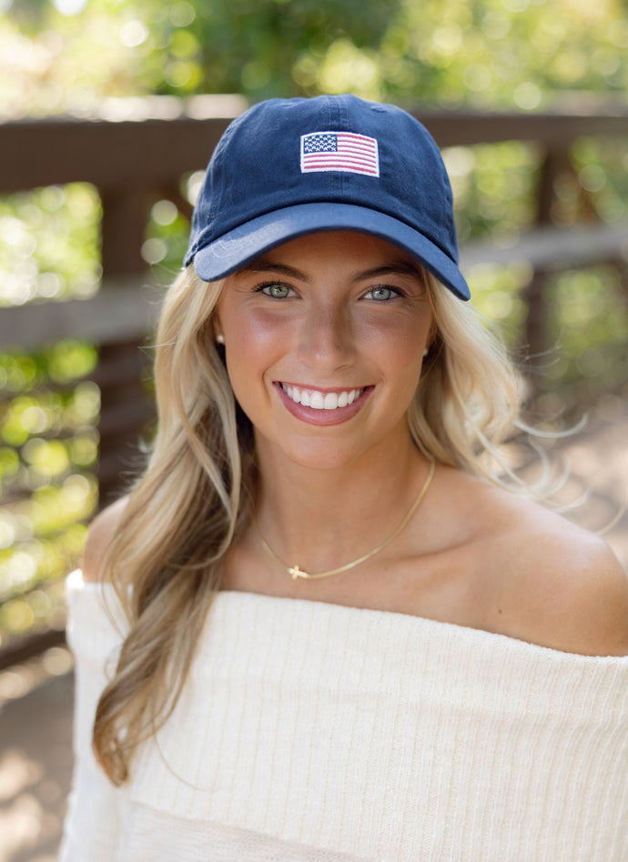 American Flag Hat - Navy