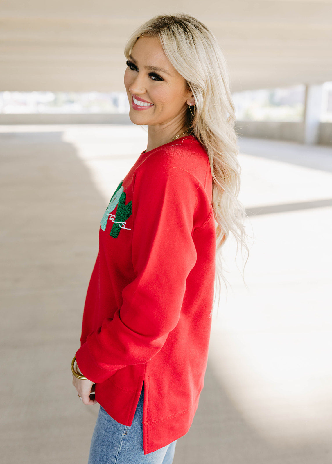 Chenille Merry Christmas Red Sweatshirt – The Vintage Leopard