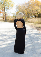 Load image into Gallery viewer, Jayde Open Back Black Maxi Dress
