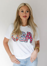 Load image into Gallery viewer, USA Rockets White Graphic Tee
