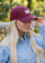 Load image into Gallery viewer, American Flag Hat - Burgundy

