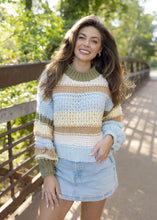 Load image into Gallery viewer, Victoria Multi Color Chunky Striped Sweater
