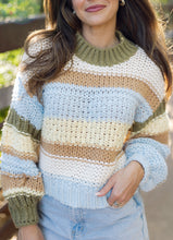 Load image into Gallery viewer, Victoria Multi Color Chunky Striped Sweater
