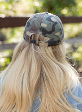 Load image into Gallery viewer, Camo &amp; Cross Distressed Hat
