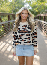 Load image into Gallery viewer, Lindsay Khaki Leopard Knit Sweater
