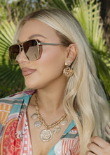 Load image into Gallery viewer, Sand Dollar Gold Dangle Earrings
