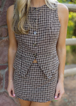 Load image into Gallery viewer, Tate Brown Plaid Skirt Set
