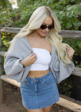 Load image into Gallery viewer, Heather Grey Knit Shrug Cardigan
