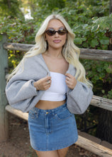 Load image into Gallery viewer, Heather Grey Knit Shrug Cardigan
