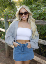 Load image into Gallery viewer, Heather Grey Knit Shrug Cardigan
