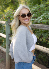 Load image into Gallery viewer, Heather Grey Knit Shrug Cardigan
