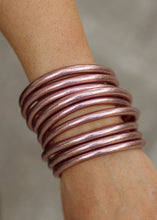 Load image into Gallery viewer, BuDha Girl ROSE GOLD All Weather Bangles Serenity Prayer
