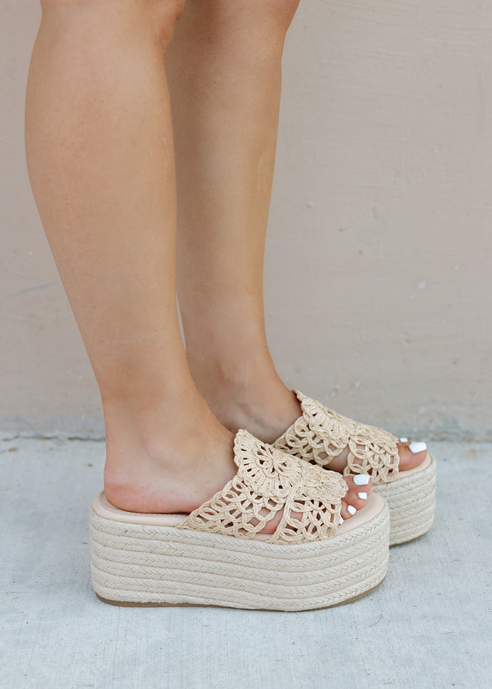 Errands Raffia Espadrille Platform Sandal