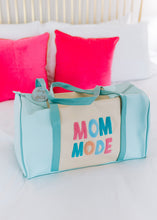 Load image into Gallery viewer, Blue Chenille MOM MODE Duffle Bag
