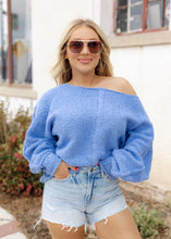Load image into Gallery viewer, Mazie Blue Textured Sweater
