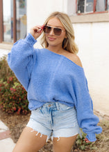 Load image into Gallery viewer, Mazie Blue Textured Sweater
