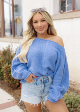 Load image into Gallery viewer, Mazie Blue Textured Sweater
