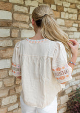 Load image into Gallery viewer, Beige Tassel Embroidered Top
