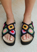 Load image into Gallery viewer, Dirty Laundry Plays Crochet Platform Sandal - Black
