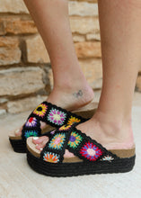 Load image into Gallery viewer, Dirty Laundry Plays Crochet Platform Sandal - Black
