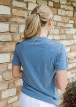 Load image into Gallery viewer, Linen Flag Vintage Blue Tee
