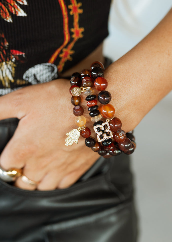 BuDha Girl Agate Gstaad Bracelet Stack
