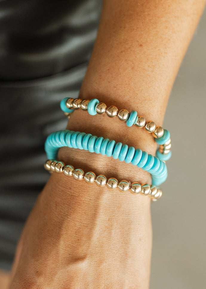 Sonora Gold & Turquoise Bracelet Stack