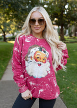 Load image into Gallery viewer, Bleached Leopard Hat Santa Red Sweatshirt
