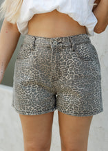 Load image into Gallery viewer, Leopard Print Denim Shorts
