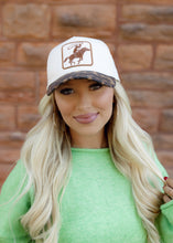 Load image into Gallery viewer, Cowboy Embroidered Leopard Trucker Hat
