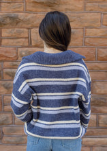 Load image into Gallery viewer, Navy Stripe Pullover Sweater
