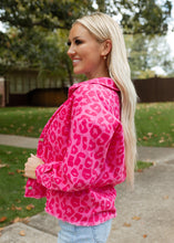 Load image into Gallery viewer, Sassy Pink Leopard Denim Jacket
