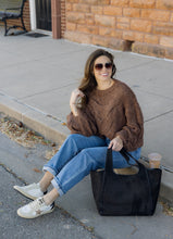 Load image into Gallery viewer, Piper Black Suede Tote Bag
