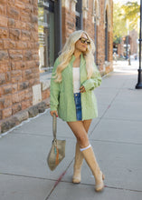 Load image into Gallery viewer, Brooke Cable Knit Green Cardigan

