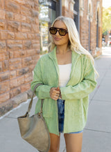 Load image into Gallery viewer, Brooke Cable Knit Green Cardigan

