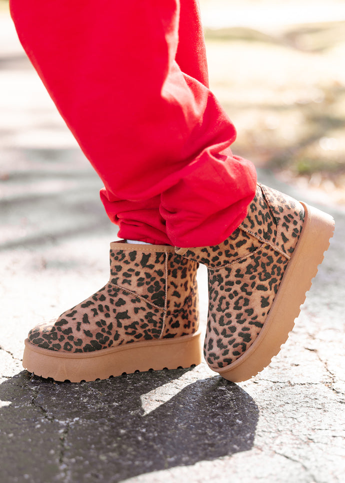 Empire Kicks Booties Animal Print Platform Boots Booties Leopard